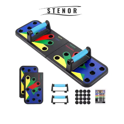 Stenor 10-in-1 Foldable Pushup Board – Strength & Home Workout Trainer STENOR